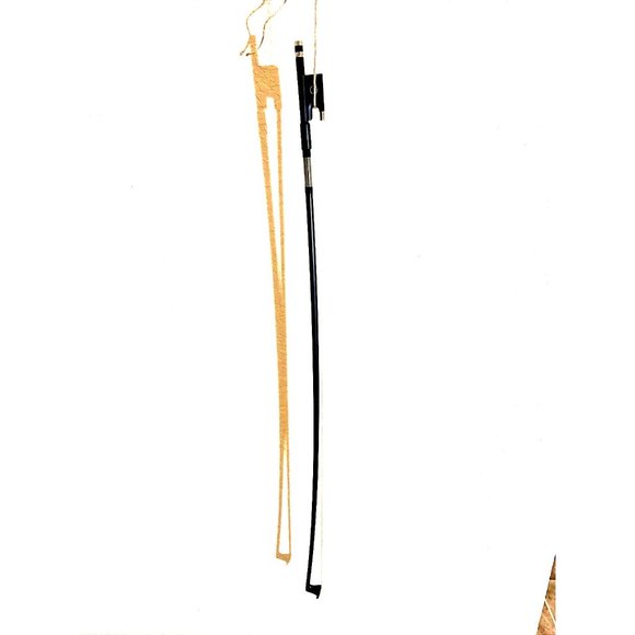 Violin Bow Black Carbon Fiber Real Horsehair Ebony Frog leather Grip - Picture 9 of 10